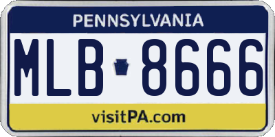 PA license plate MLB8666