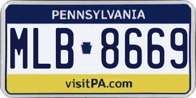 PA license plate MLB8669
