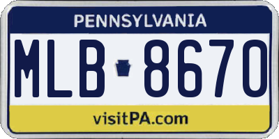 PA license plate MLB8670