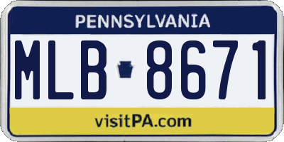 PA license plate MLB8671