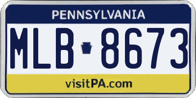 PA license plate MLB8673