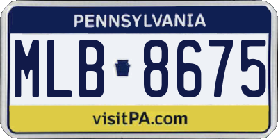 PA license plate MLB8675