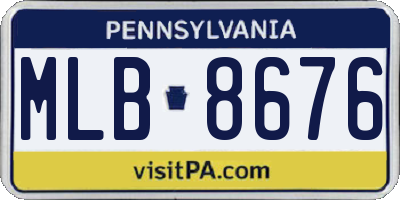 PA license plate MLB8676