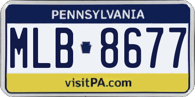 PA license plate MLB8677