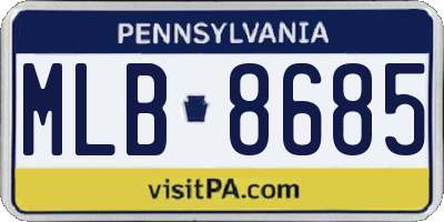 PA license plate MLB8685