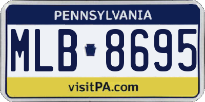 PA license plate MLB8695