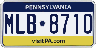 PA license plate MLB8710