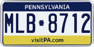 PA license plate MLB8712