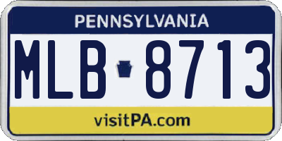 PA license plate MLB8713