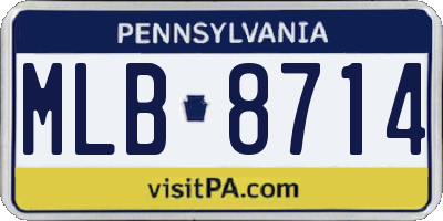 PA license plate MLB8714