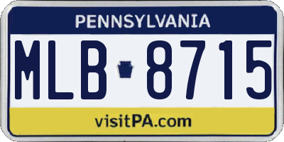 PA license plate MLB8715