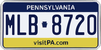 PA license plate MLB8720