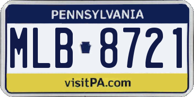 PA license plate MLB8721