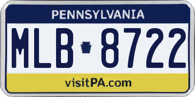 PA license plate MLB8722