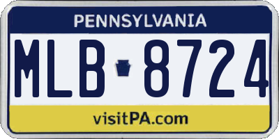 PA license plate MLB8724