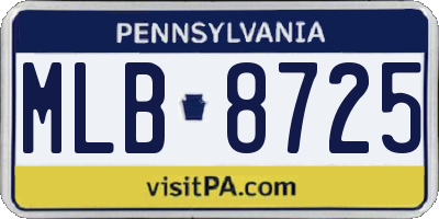 PA license plate MLB8725