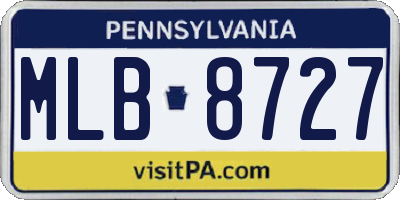 PA license plate MLB8727