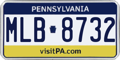 PA license plate MLB8732