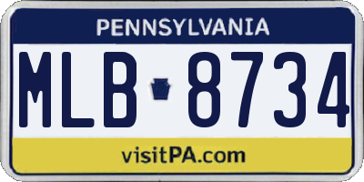 PA license plate MLB8734
