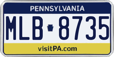 PA license plate MLB8735