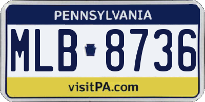PA license plate MLB8736
