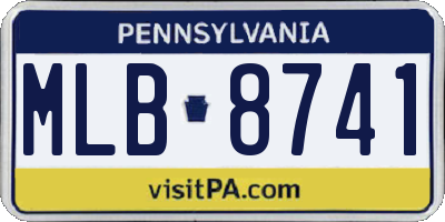 PA license plate MLB8741