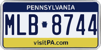 PA license plate MLB8744