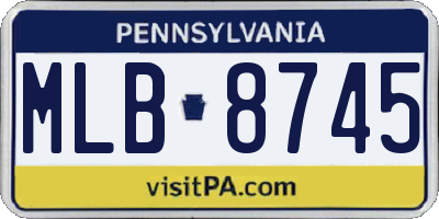 PA license plate MLB8745