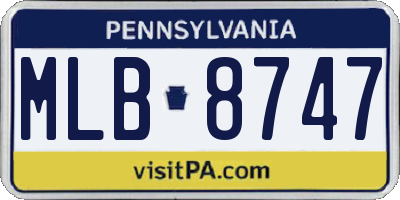 PA license plate MLB8747