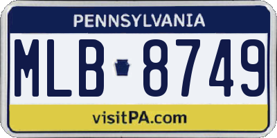 PA license plate MLB8749
