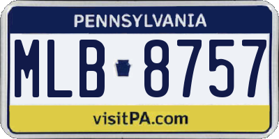 PA license plate MLB8757