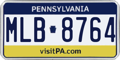 PA license plate MLB8764