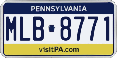 PA license plate MLB8771