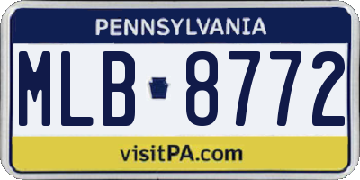 PA license plate MLB8772