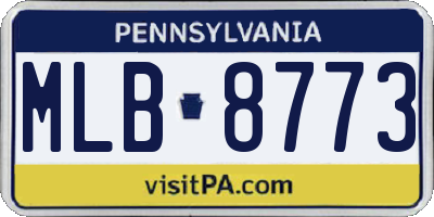 PA license plate MLB8773