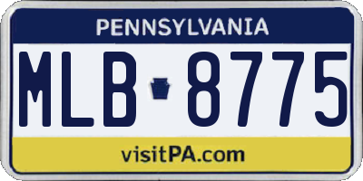 PA license plate MLB8775