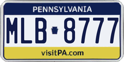 PA license plate MLB8777