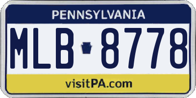 PA license plate MLB8778