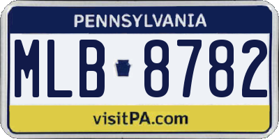 PA license plate MLB8782