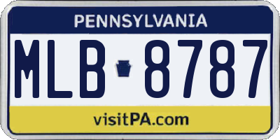 PA license plate MLB8787
