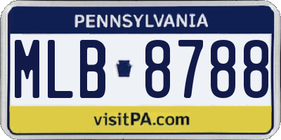 PA license plate MLB8788