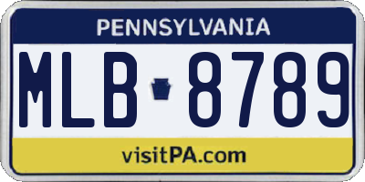 PA license plate MLB8789