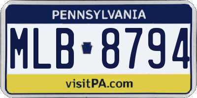 PA license plate MLB8794