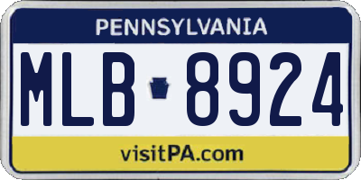 PA license plate MLB8924