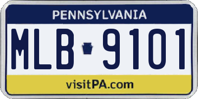 PA license plate MLB9101