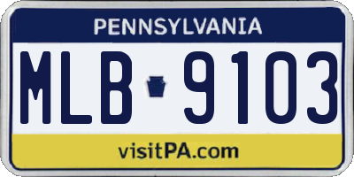 PA license plate MLB9103