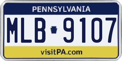 PA license plate MLB9107