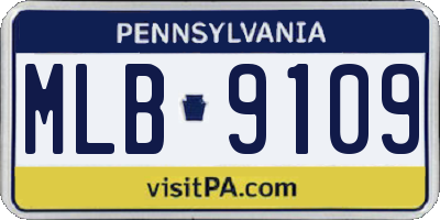 PA license plate MLB9109