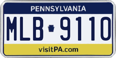 PA license plate MLB9110