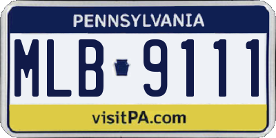 PA license plate MLB9111